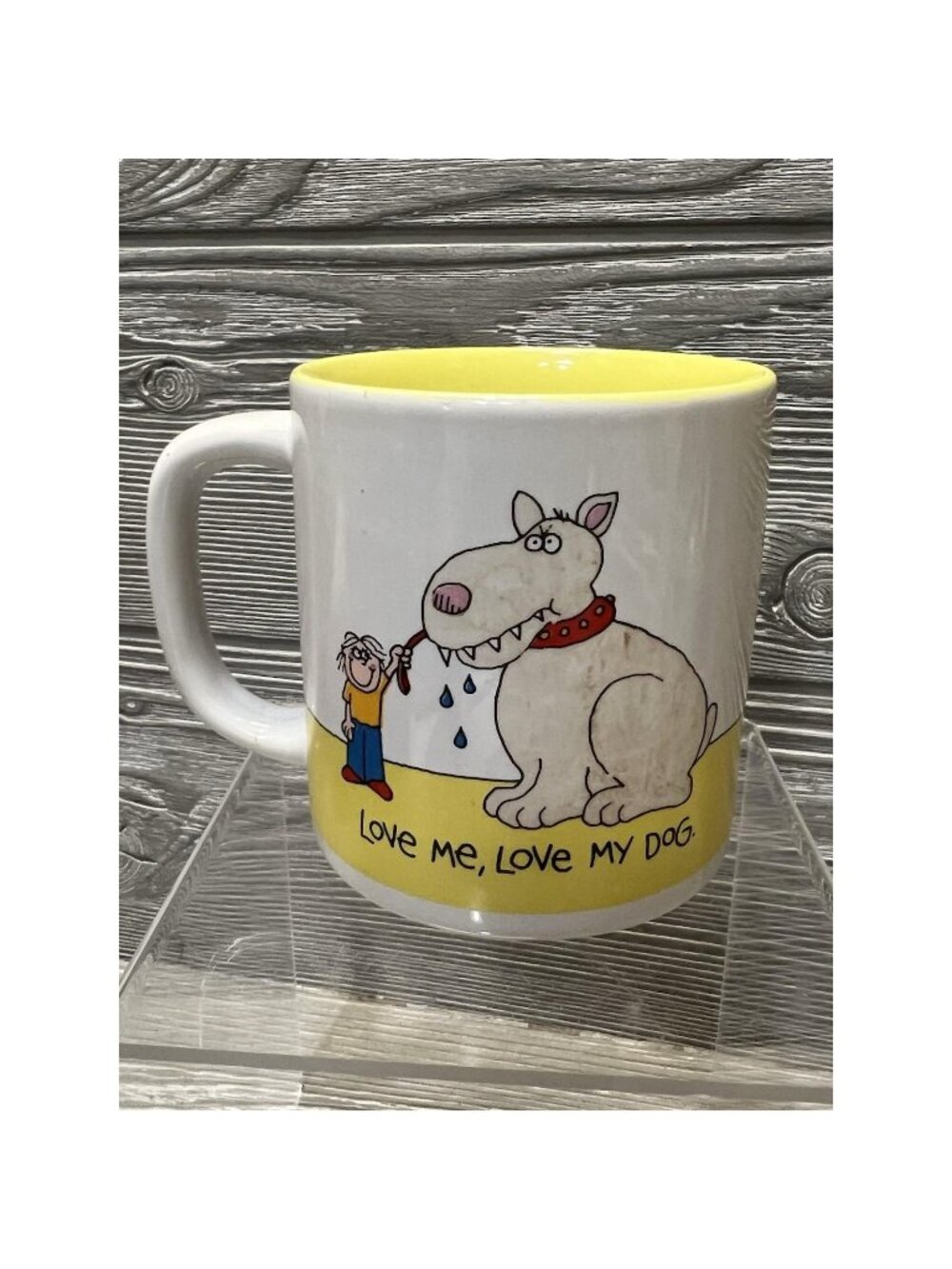 Love Me Love My Dog Coffee Mug Cup Vintage 1987 CM Paula 3.5” READ